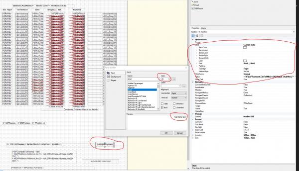 AP Check Form Remittance 2 change font