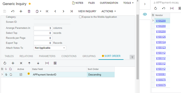 descending sort seemed to work