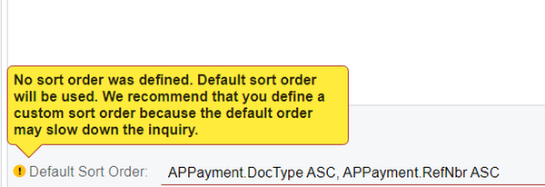 Default Sort Order Close up