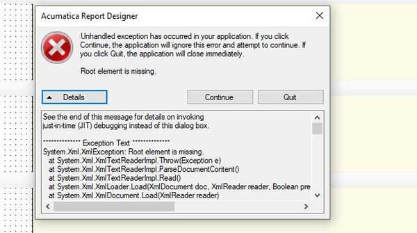 Acumatica Report Open From Server Error