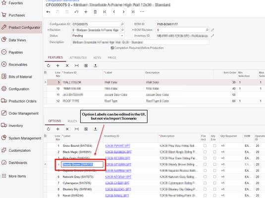 Config Option screenshot